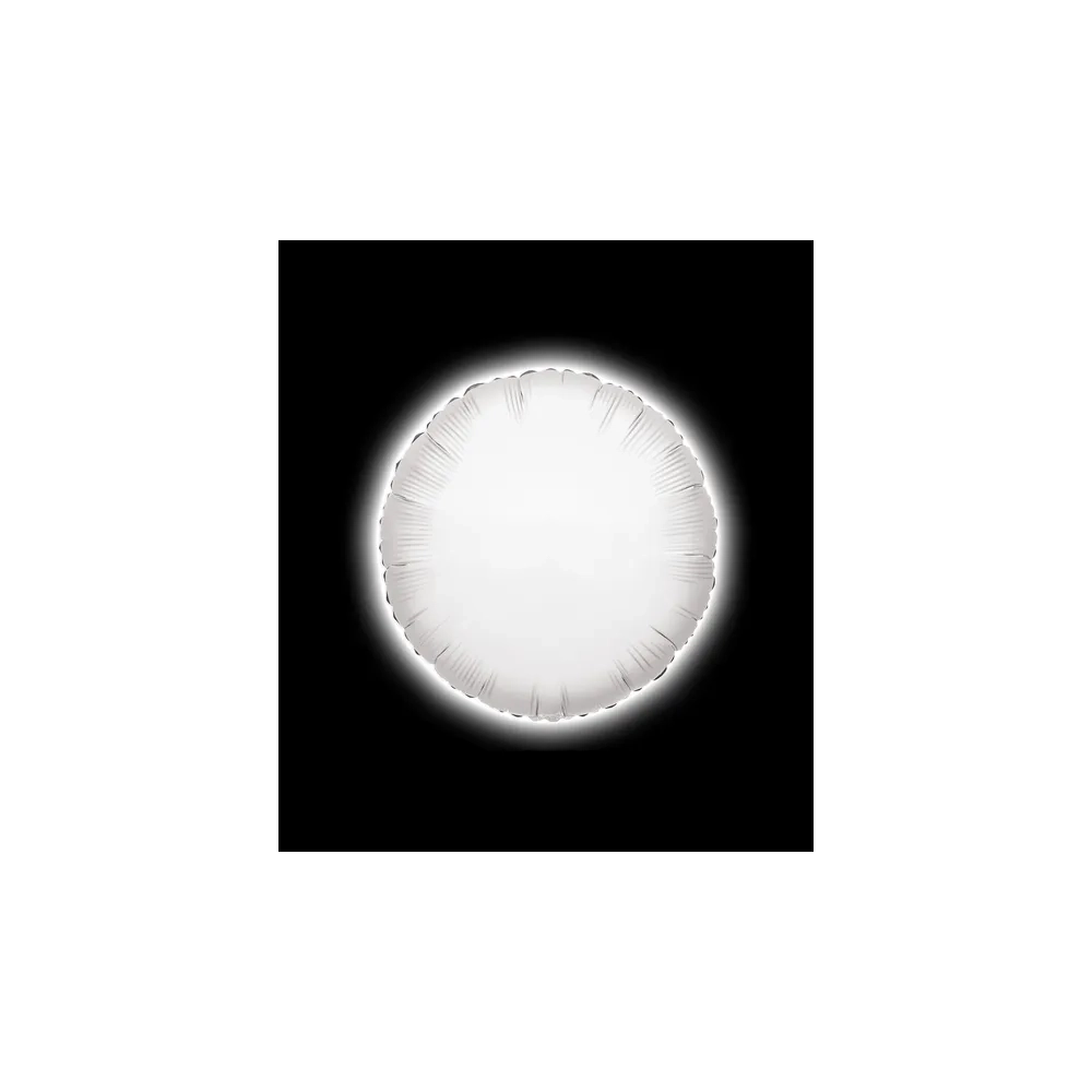 Palloncino Led Balloon Bianco tondo standard shape 22" (55cm) in mylar, 1pz.