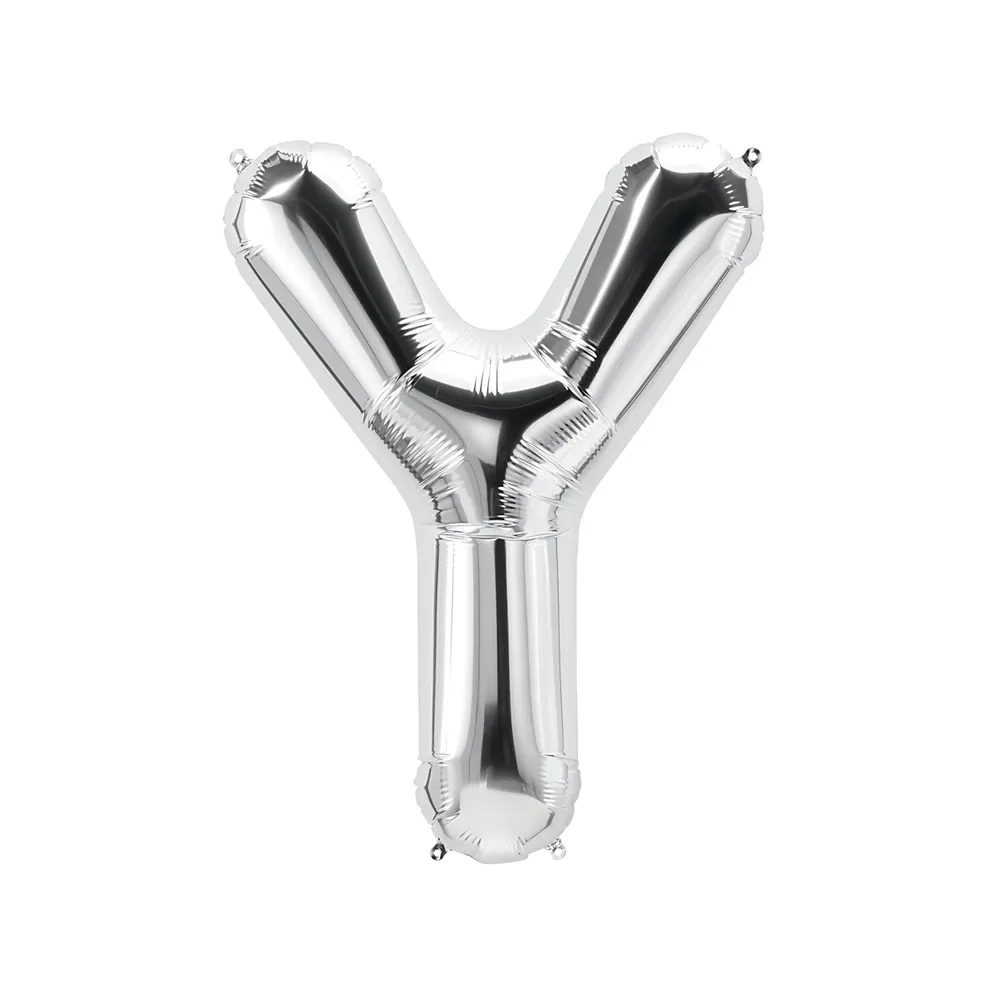 Palloncino Lettera Y Argento super shape 40" (101cm) in mylar, 1pz.