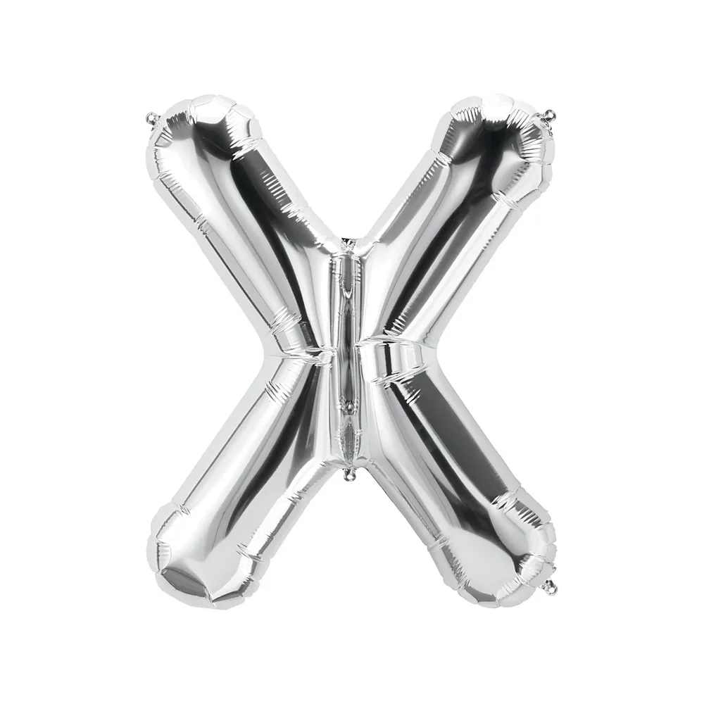 Palloncino Lettera X Argento super shape 40" (101cm) in mylar, 1pz.