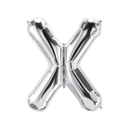 Palloncino Lettera X Argento super shape 40" (101cm) in mylar, 1pz.