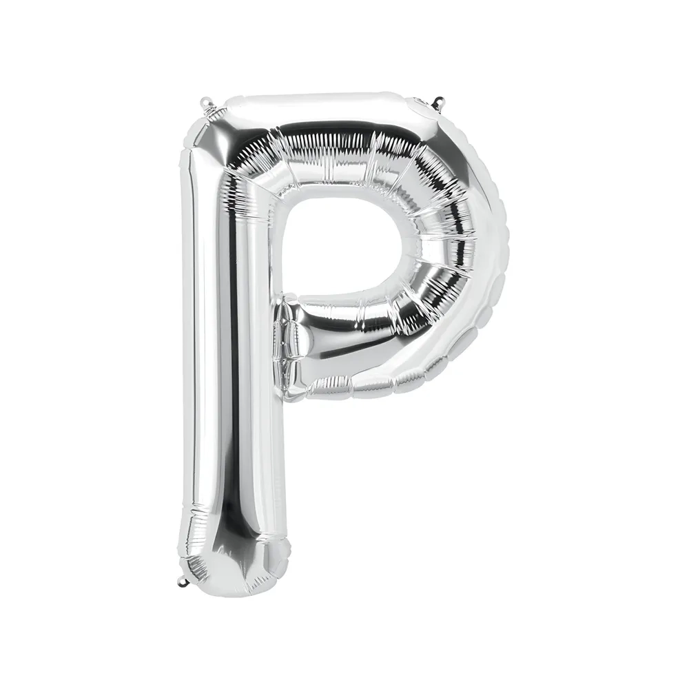 Palloncino Lettera P Argento super shape 40" (101cm) in mylar, 1pz.