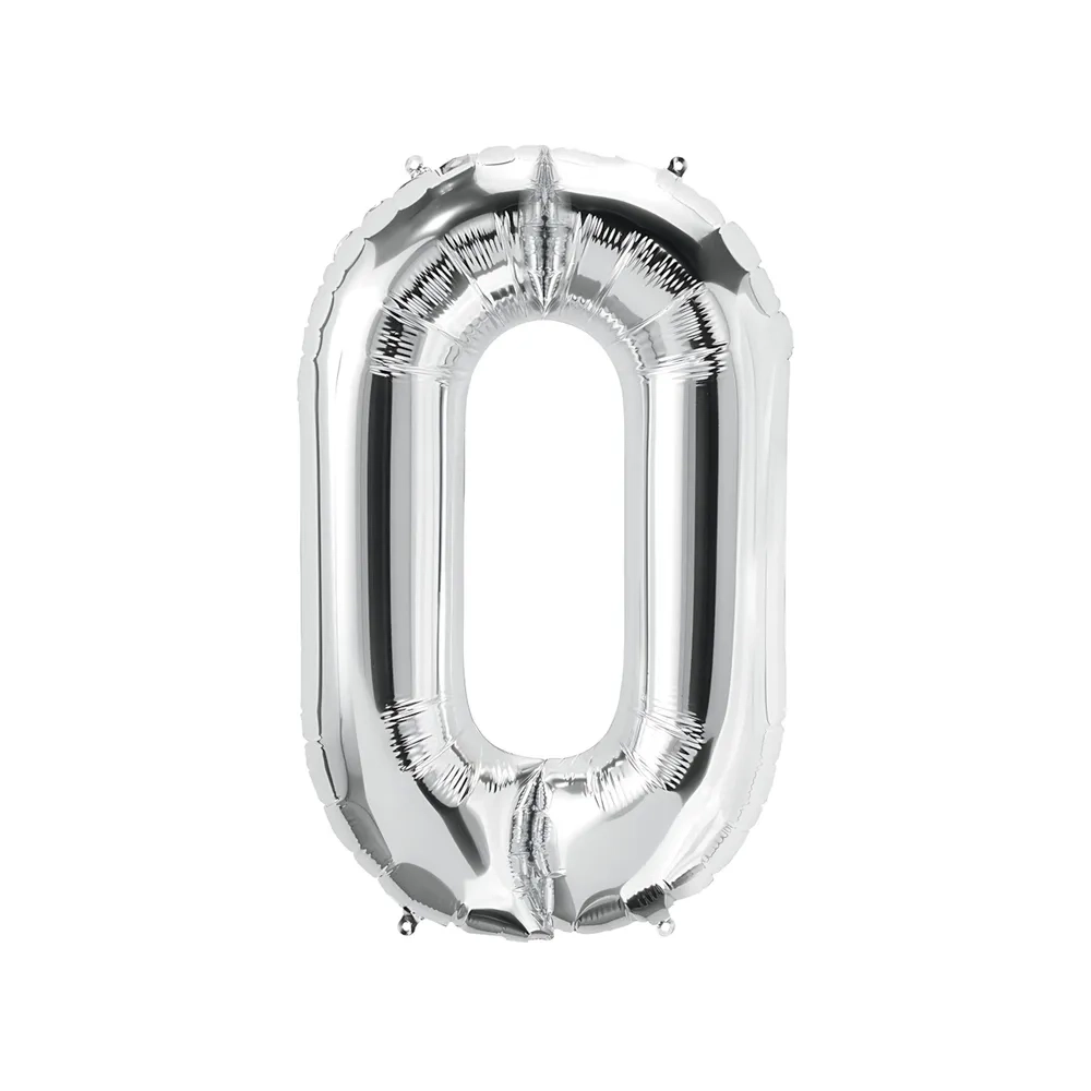 Palloncino Lettera O Argento super shape 40" (101cm) in mylar, 1pz.