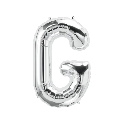 Palloncino Lettera G Argento super shape 40" (101cm) in mylar, 1pz.