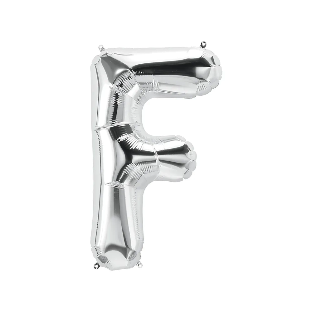 Palloncino Lettera F Argento super shape 40" (101cm) in mylar, 1pz.