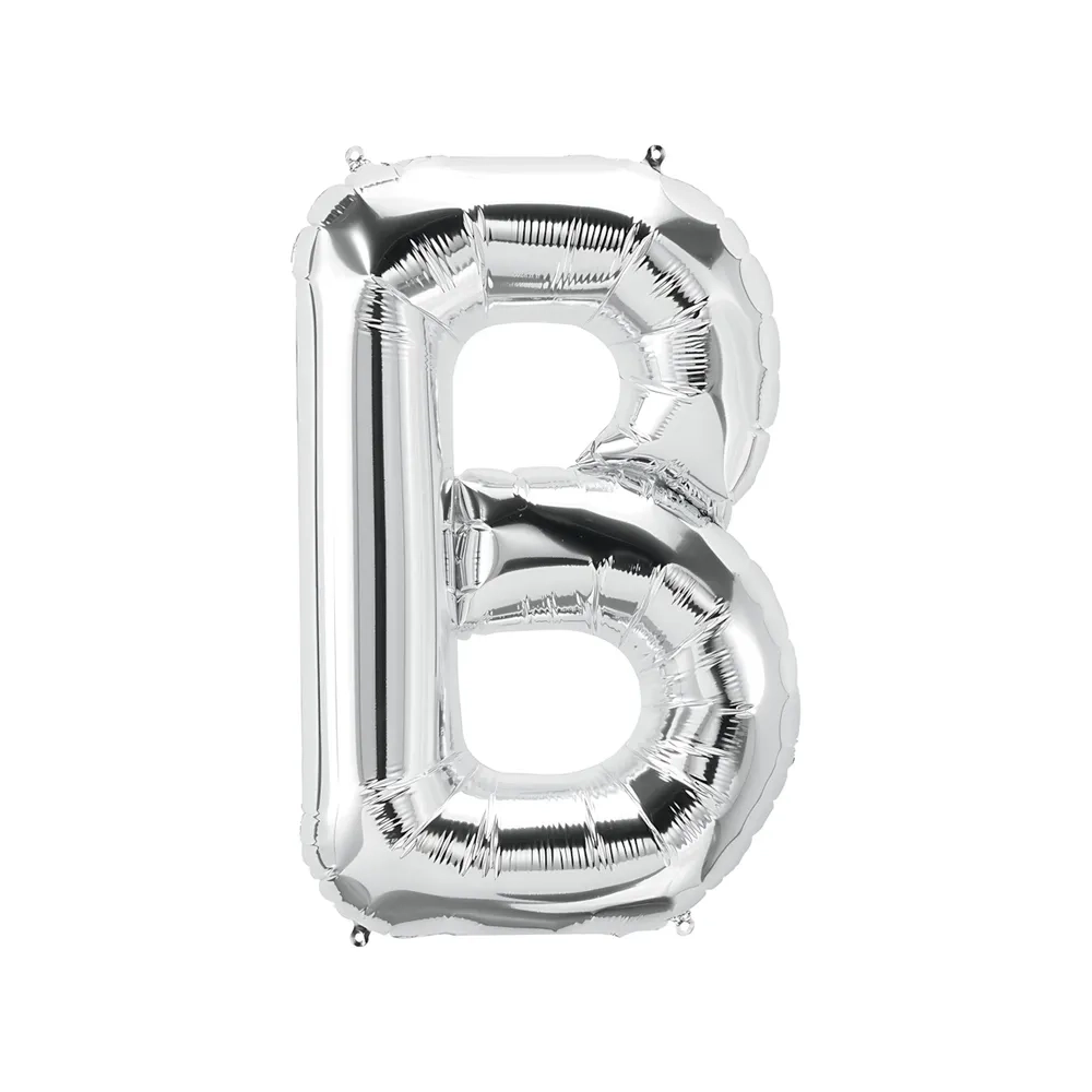 Palloncino Lettera B Argento super shape 40" (101cm) in mylar, 1pz.