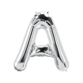 Palloncino Lettera A Argento super shape 40" (101cm) in mylar, 1pz.
