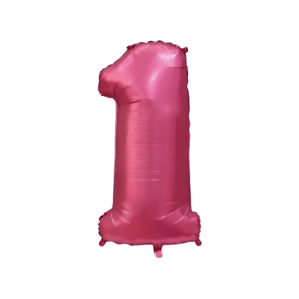 Palloncino numero 1 Satin velvet Melograno super shape 40" (101cm) in mylar, 1pz.