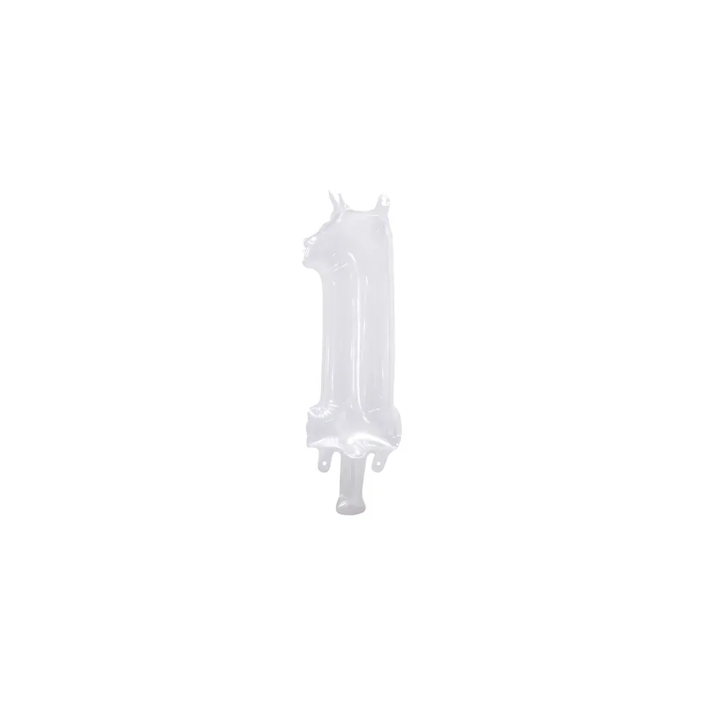 Palloncino numero 1 trasparenti Wide neck mini shape 14" (35cm) in mylar, 1pz.