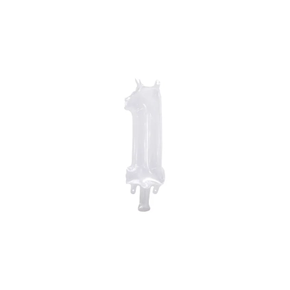 Palloncino numero 1 trasparenti Wide neck mini shape 14" (35cm) in mylar, 1pz.