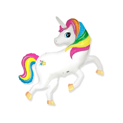 Palloncino Unicorno Arcobaleno mega shape 41" (104cm) in mylar, 1pz.