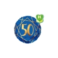 Palloncino numero 50 Geoide Blu Navy standard shape 18" (45cm) in mylar, 1pz.
