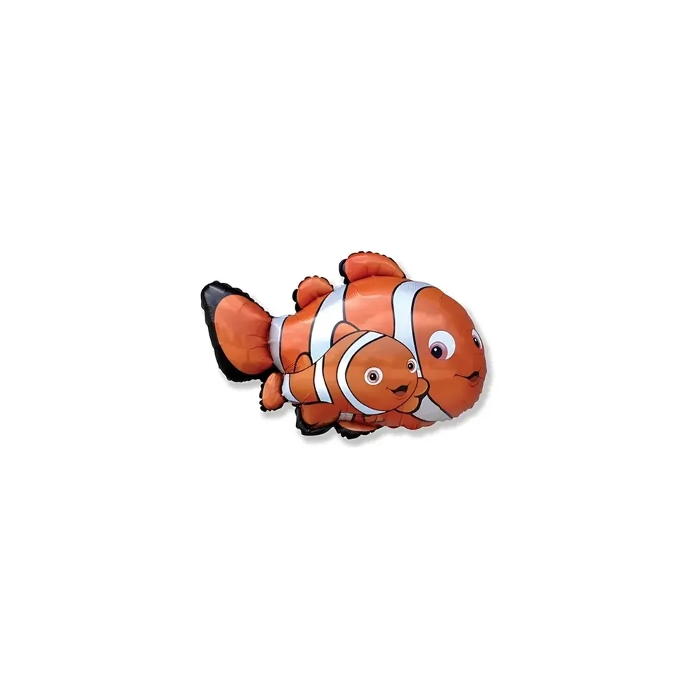 Palloncini Pesci Pagliaccio mini shape 11" (27cm) in mylar, 5pz.
