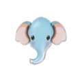 Palloncino testa di Elefante Celeste super shape 32" (81cm) in mylar, 1pz.