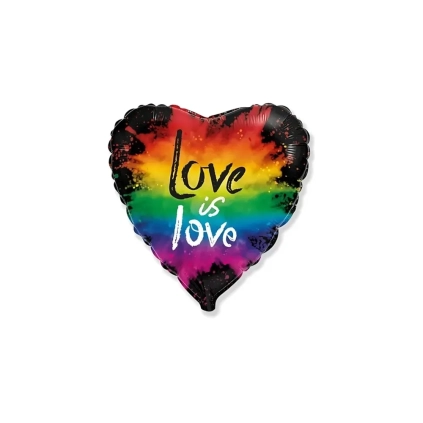 Palloncino Love Is Love cuore standard shape 18" (45cm) in mylar, 1pz.