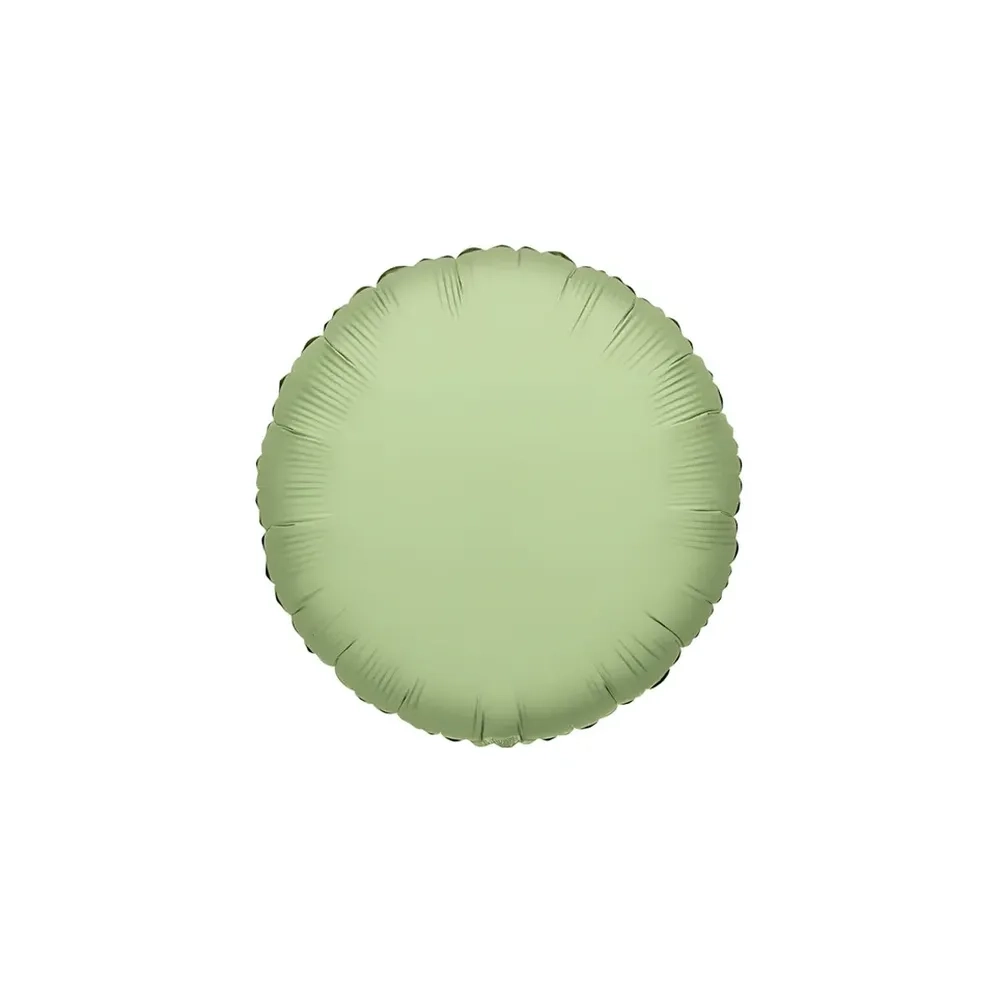 Palloncino Tondo Verde Oliva standard shape 18" (45cm) in mylar, 1pz.