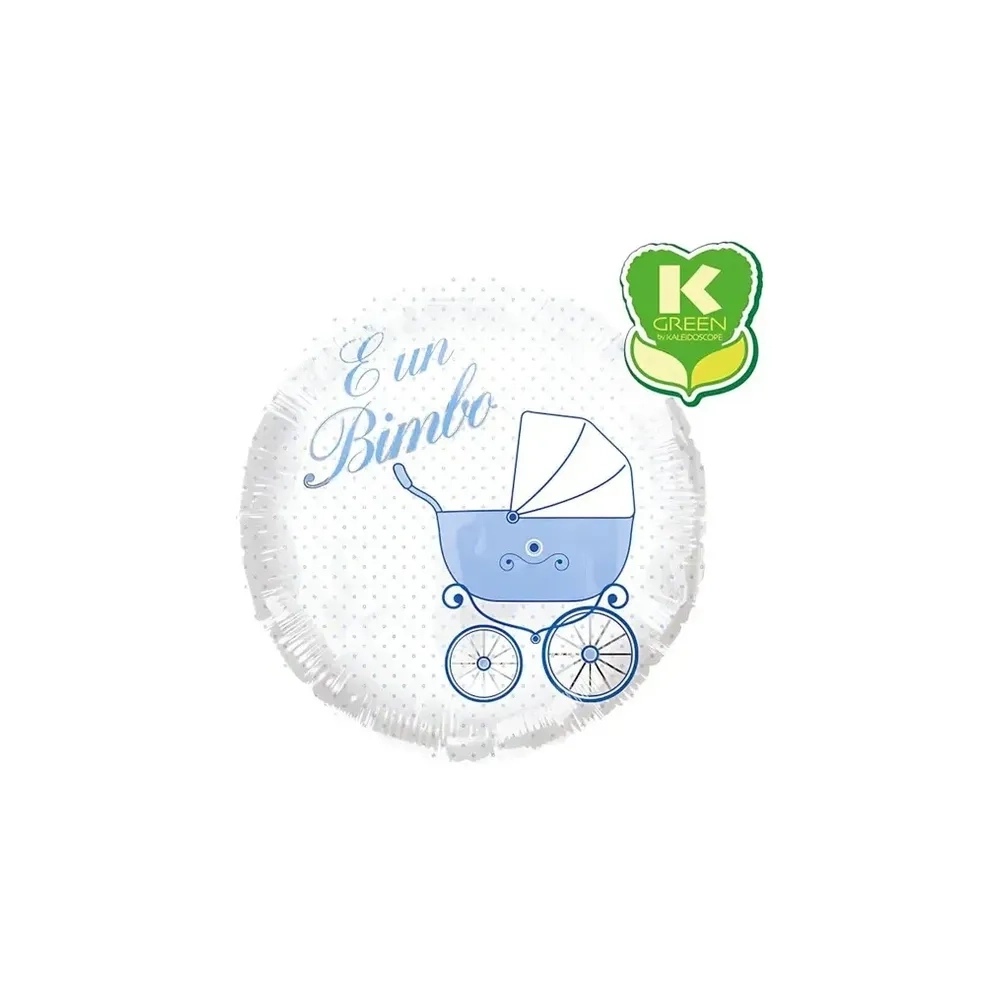 Palloncino E' un Bimbo Celeste a Pois standard shape 18" (45cm) in mylar, 1pz.