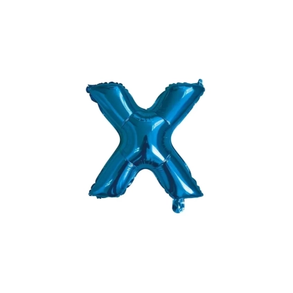 Palloncino Lettera X Blu mini shape 14" (35cm) in mylar, 1pz.
