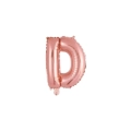 Palloncino Lettera D Rosa Gold mini shape 14" (35cm) in mylar, 1pz.