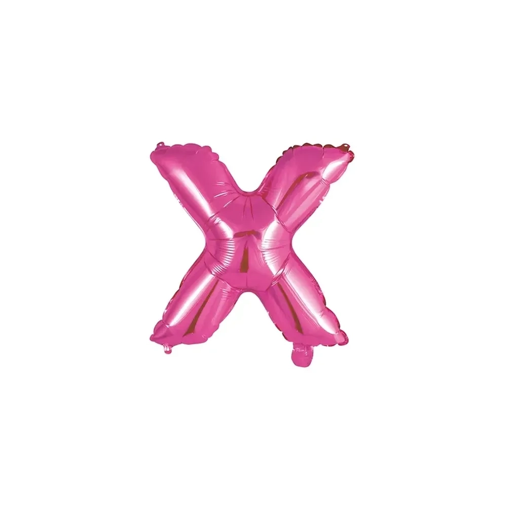 Palloncino Lettera X fucsia mini shape 14" (35cm) in mylar, 1pz.