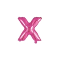 Palloncino Lettera X fucsia mini shape 14" (35cm) in mylar, 1pz.