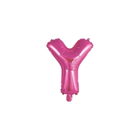 Palloncino Lettera Y fucsia mini shape 14" (35cm) in mylar, 1pz.