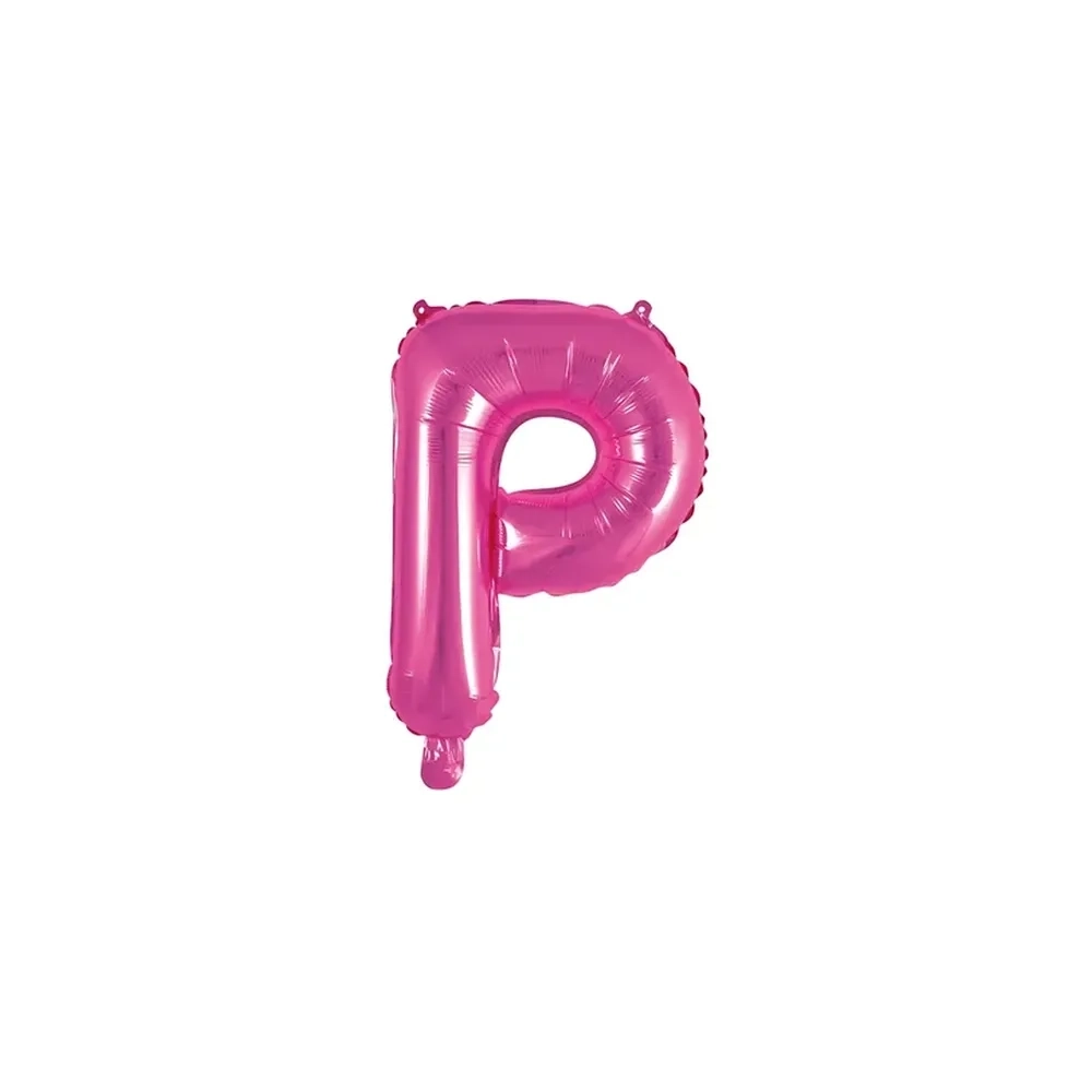 Palloncino Lettera P fucsia mini shape 14" (35cm) in mylar, 1pz.