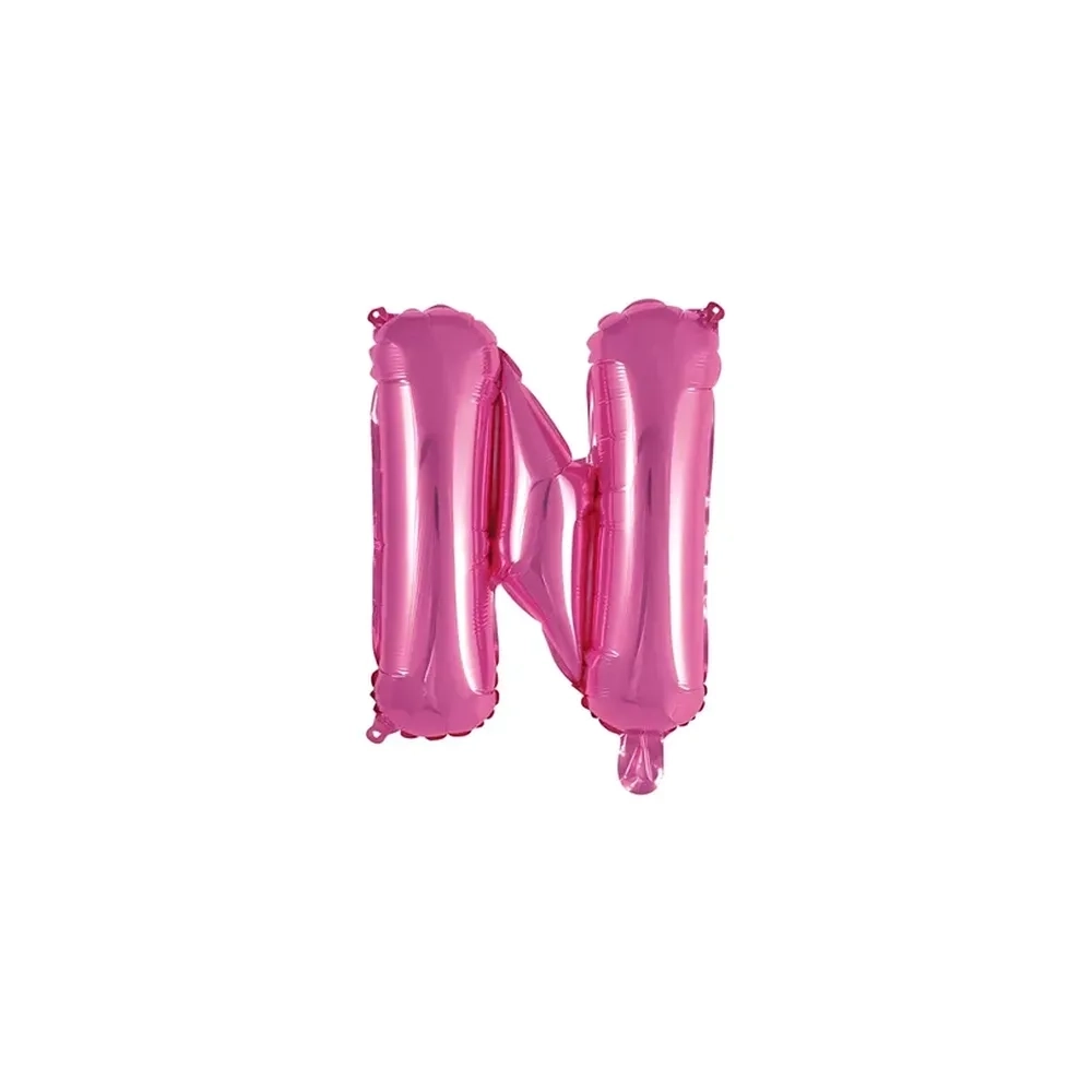Palloncino Lettera N fucsia mini shape 14" (35cm) in mylar, 1pz.