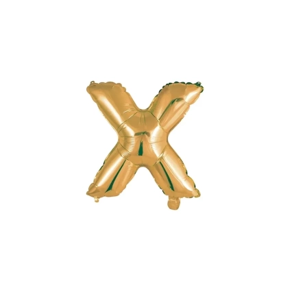 Palloncino Lettera X Oro mini shape 14" (35cm) in mylar, 1pz.
