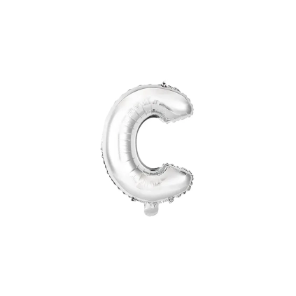 Palloncino Lettera C Argento mini shape 14" (35cm) in mylar, 1pz.