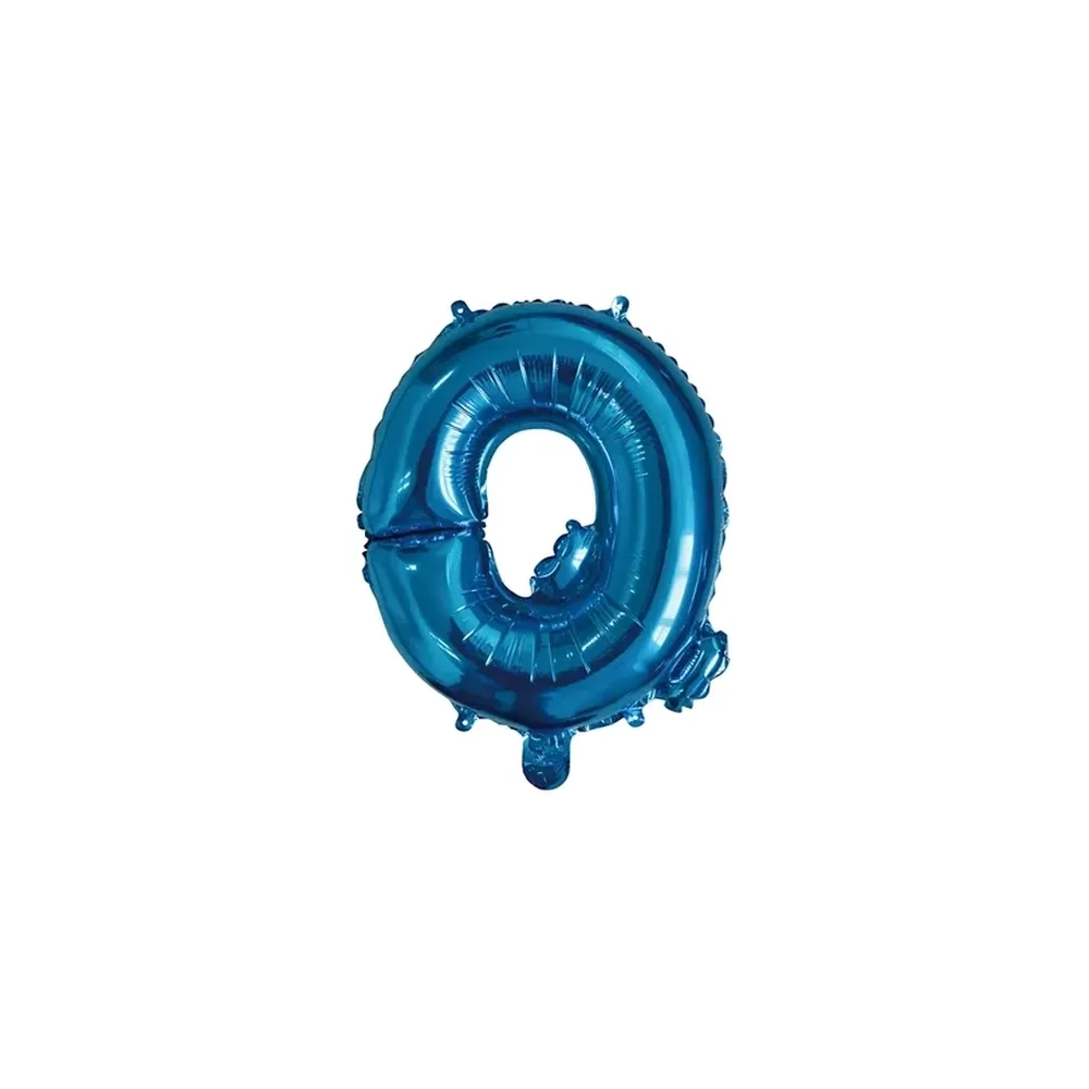 Palloncino Lettera Q Blu mini shape 14" (35cm) in mylar, 1pz.