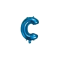 Palloncino Lettera C Blu mini shape 14" (35cm) in mylar, 1pz.