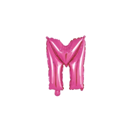 Palloncino Lettera M fucsia mini shape 14" (35cm) in mylar, 1pz.