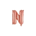 Palloncino Lettera N Rosa Gold mini shape 14" (35cm) in mylar, 1pz.