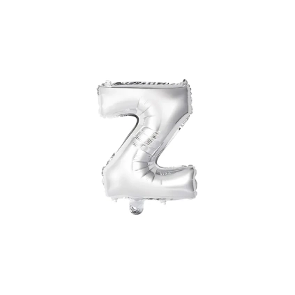 Palloncino Lettera Z Argento mini shape 14" (35cm) in mylar, 1pz.