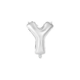 Palloncino Lettera Y Argento mini shape 14" (35cm) in mylar, 1pz.