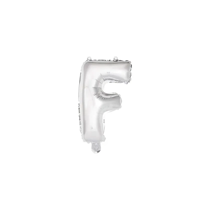 Palloncino Lettera F Argento mini shape 14" (35cm) in mylar, 1pz.