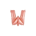 Palloncino Lettera W Rosa Gold mini shape 14" (35cm) in mylar, 1pz.