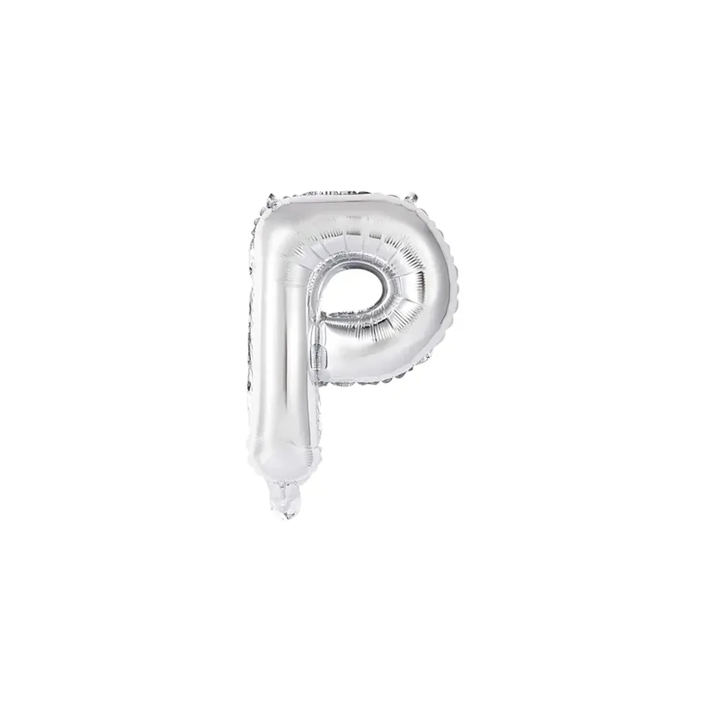 Palloncino Lettera P Argento mini shape 14" (35cm) in mylar, 1pz.