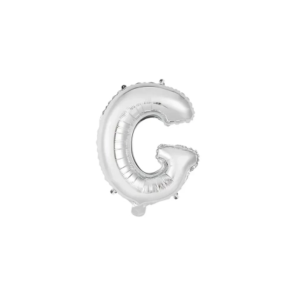Palloncino Lettera G Argento mini shape 14" (35cm) in mylar, 1pz.