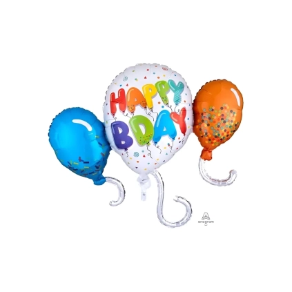 Palloncino Happy Birthday Celebration super shape 34" (86cm) in mylar, 1pz.