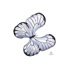 Palloncino Farfalla Olografica Iridescente super shape 30" (76cm) in mylar, 1pz.