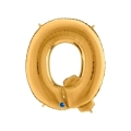 Palloncino Lettera Q Oro super shape 40" (101cm) in mylar, 1pz.