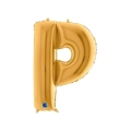 Palloncino Lettera P Oro super shape 40" (101cm) in mylar, 1pz.