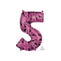 Palloncino numero 5 Rosa con Minnie Forever super shape 34" (86cm) in mylar, 1pz.