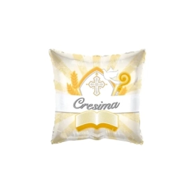 Palloncino quadrato La mia Cresima standard shape 18" (45cm) in mylar, 1pz.