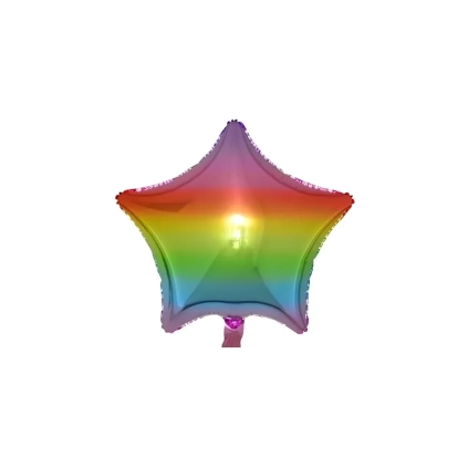 Palloncino Stella Arcobaleno standard shape 19" (48cm) in mylar, 1pz.