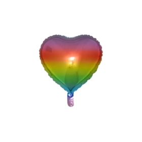 Palloncino Cuore Arcobaleno standard shape 18" (45cm) in mylar, 1pz.