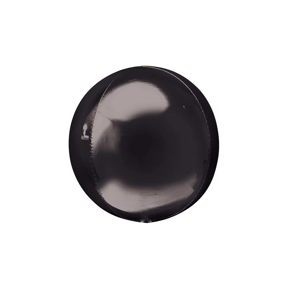 Palloncino Sfera Nera standard shape 22" (55cm) in mylar, 1pz.