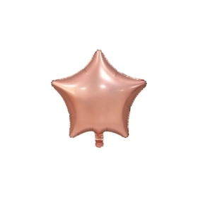 Palloncino Stella Rosa Gold Satinato standard shape 19" (48cm) in mylar, 1pz.