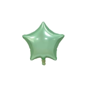 Palloncino Stella Verde chiaro Satinato standard shape 19" (48cm) in mylar, 1pz.